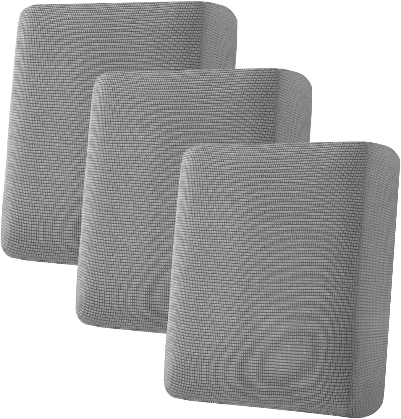 ADPON Super Stretch Individual Seat Cushion Covers Sofa Covers Couch Cushion Covers Slipcover Sets Thick Jacquard Textured Twill Fabric (3 Cushion Sofa,Dove)