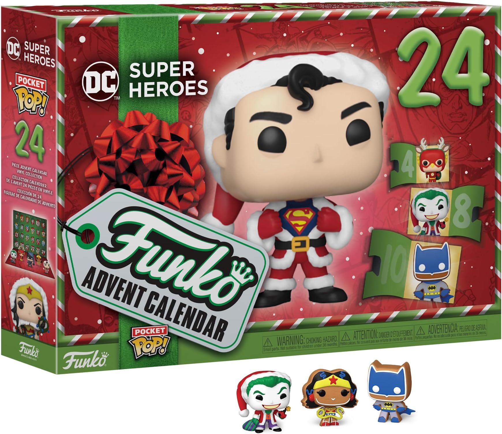 Funko Advent Calendar: DC 2023 - Superman - DC Comics - 24 Days Of Surprise - Collectable Vinyl Mini Figures - Mystery Box - Gift Idea - Holiday Xmas for Girls, Boys & Kids - Christmas Countdown