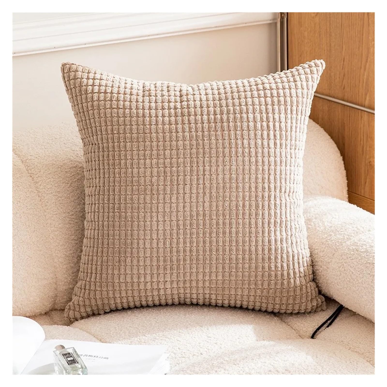 SHBHWS Plush Pillowcase 45/50/55/60/66cm Cushion Cover For Home Living Room Sofa Decoration For Living Room Sofa(CAMEL,30X50cm)