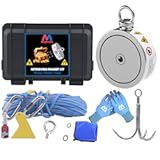 Magnetpro 2690LB’s Complete Retrieving Magnet Fishing Kit | Double Sided Fishing Magnet Kit | Includes Strong Neodymium Magnets, Durable 65ft Rope, Carabiner, Gloves, Grappling Hook & Carry Case