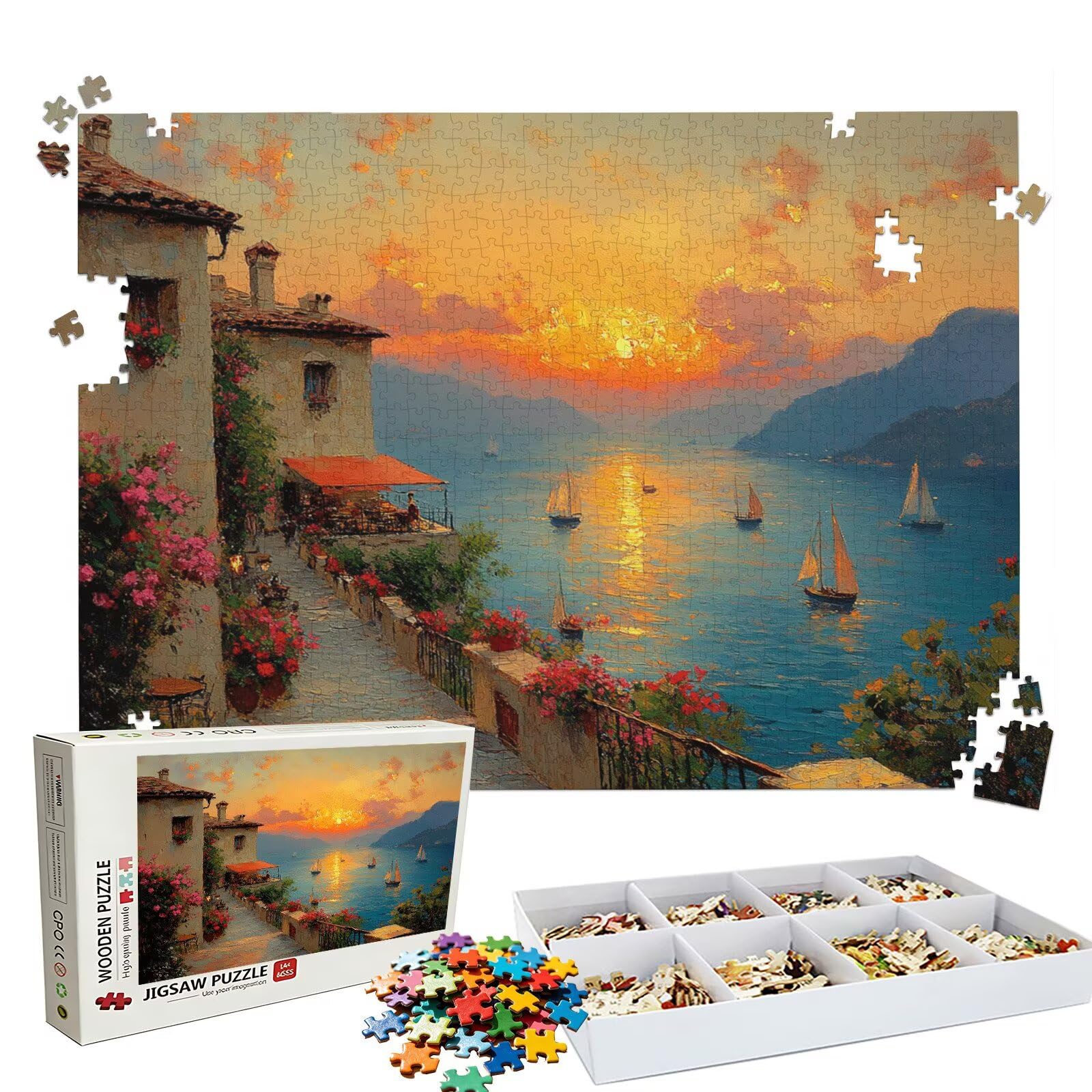 Puzzle 2000 sztuk | Świeca o zachodzie słońca (2) Puzzle 2000 sztuk dla dorosłych | Idealnie pasują | bez kurzu | Drewniane puzzle dla całej rodziny | Puzzle Ekspertów XL | Prezent dla kobiet W3H-25