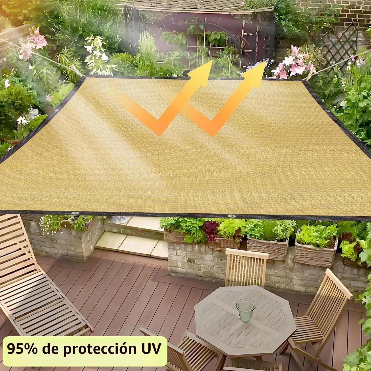 Malla Sombra - Malla de sombreado con ojales 2,5x4m Duradera Malla de sombreado 95% Protección UV Sombrilla para protección solar en balcones, jardines, invernaderos y terrazas