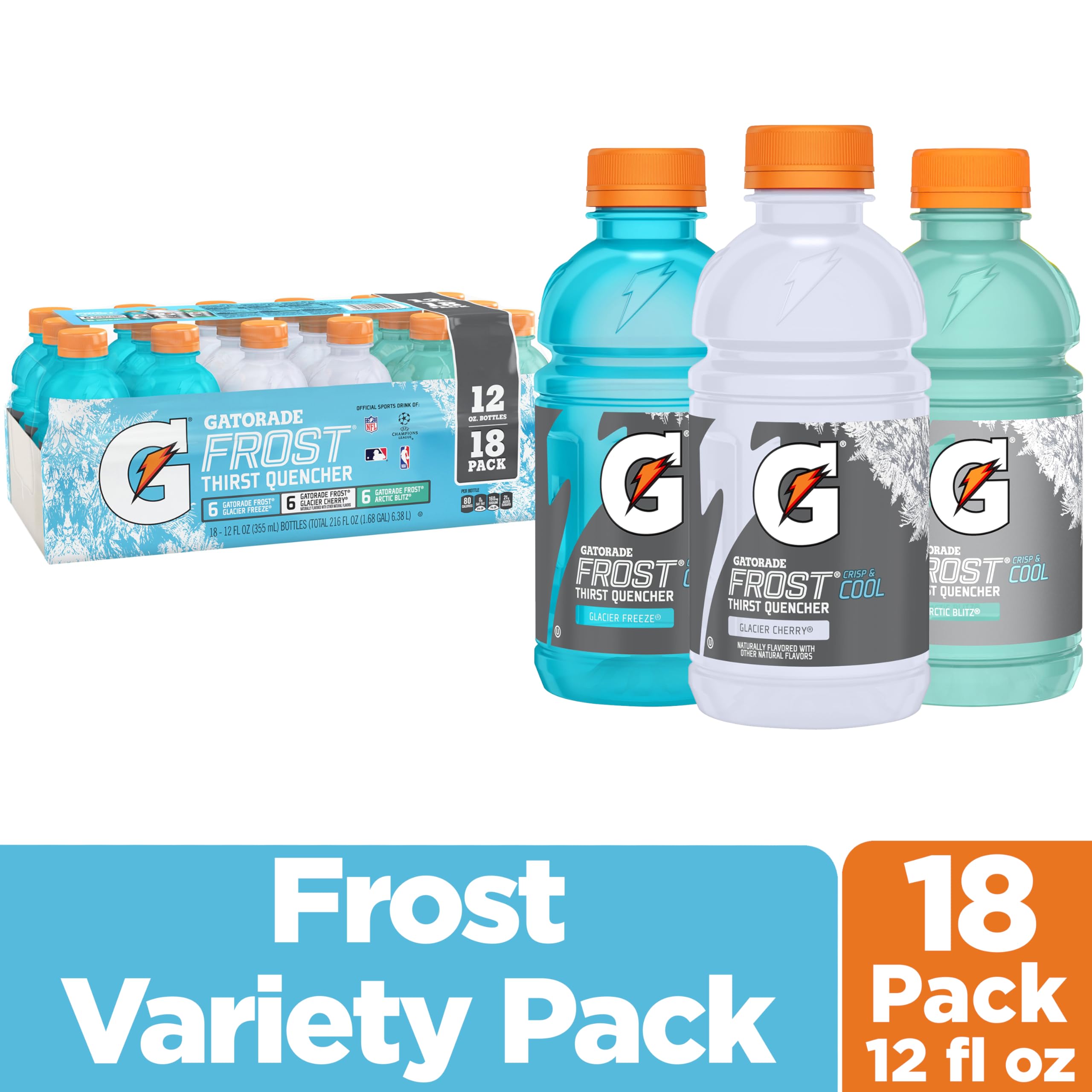 Gatorade Variety Pack Thirst Quencher, 12 Fl Oz Bottles, 18 Pack