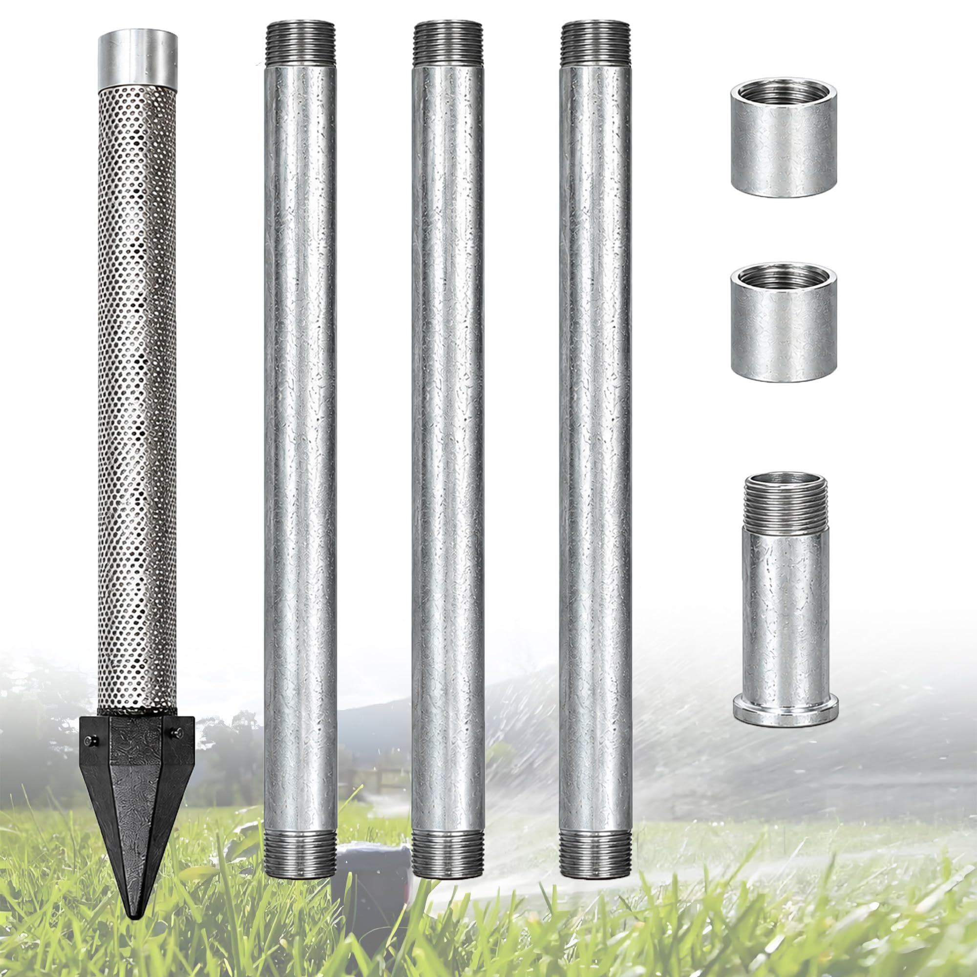 Kit de Pozo con Tubo Galvanizado y Extensiones de 100 cm para Montaje 4m