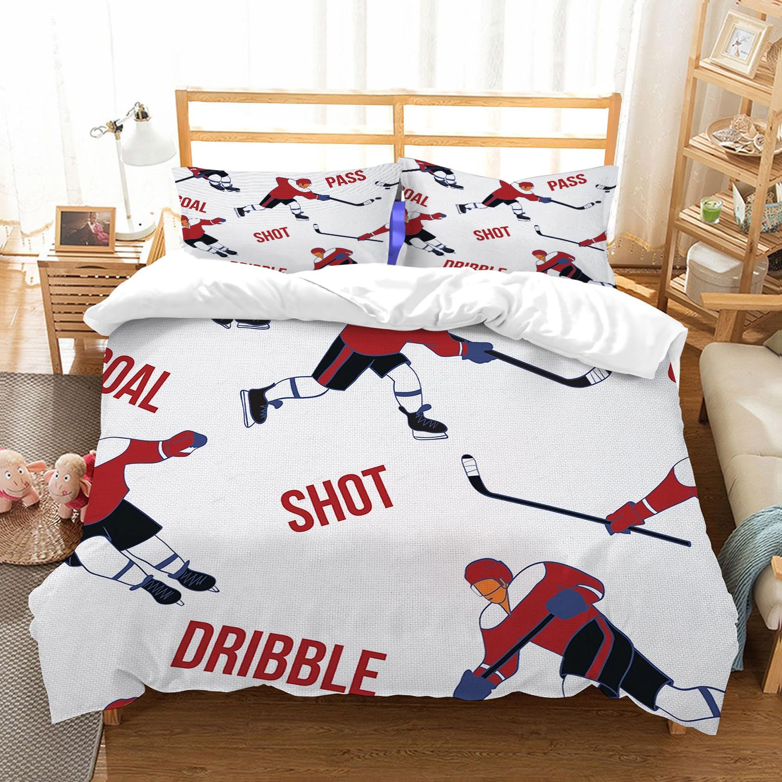 Parure de lit hockey sur glace 178x208cm pour renouveler la déco de chambre ado