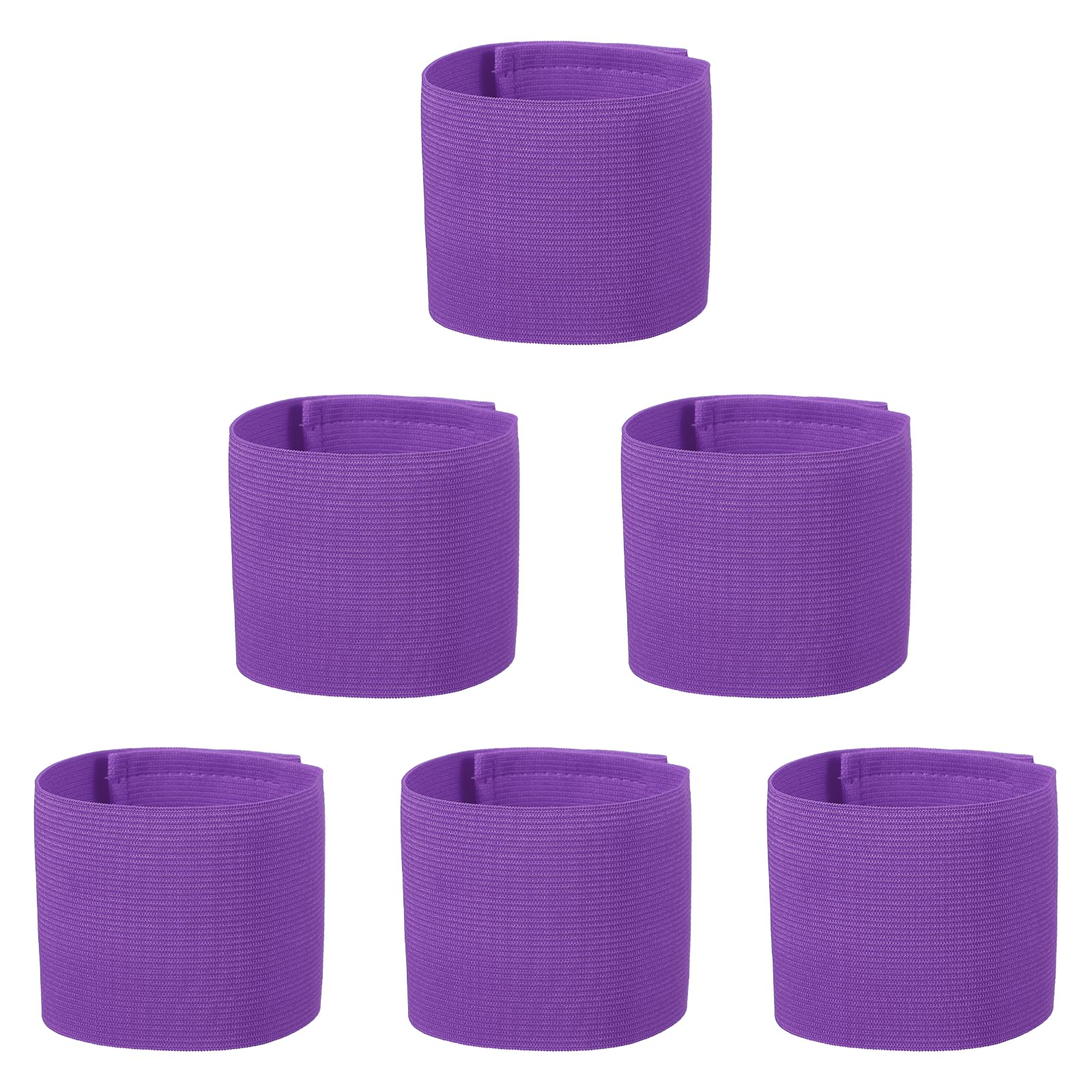 YELARXI Captain Armbands, Adjustable Leader Arm Bands for Soccer Elastic Team Sport Arm Band 15Pcs & Purple-Fitting for Youth Adult Football/Volleyball/Rugby โ image 1