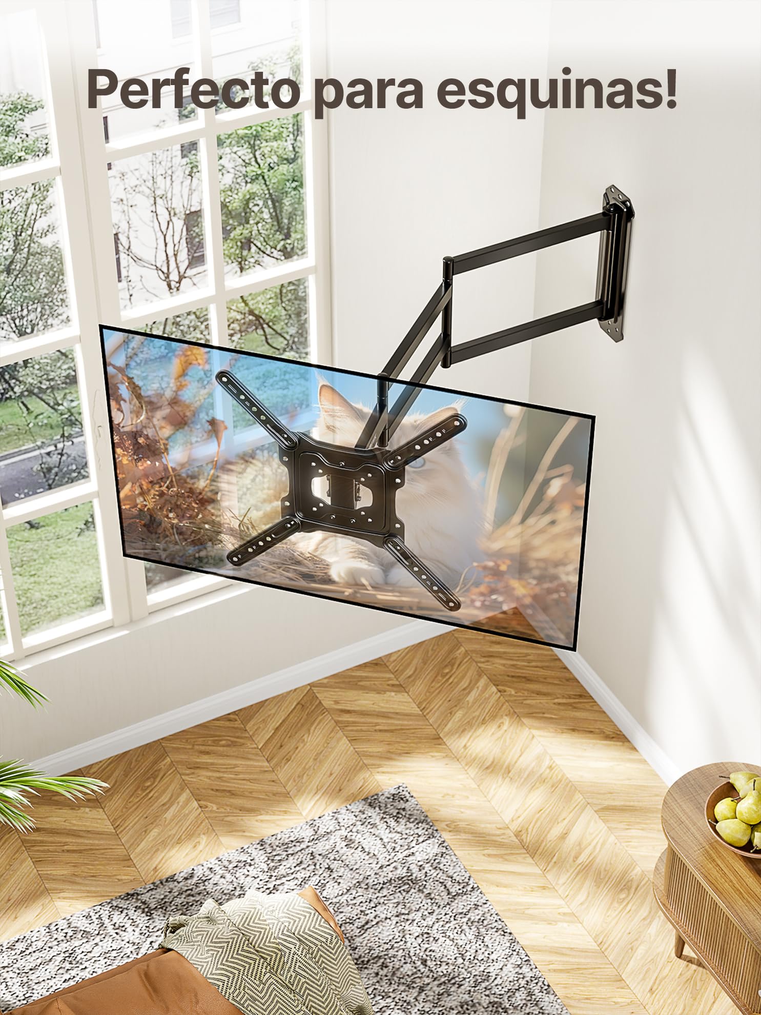 monTEK Soporte TV de Pared 23~65", VESA 400×400mm máx. Carga máx.35kg | Soporte De Televisor De Pared, Soporte De Pared,Brazo 946 mm,Inclinación,Rotación,Placas de pantalla/Incurvés