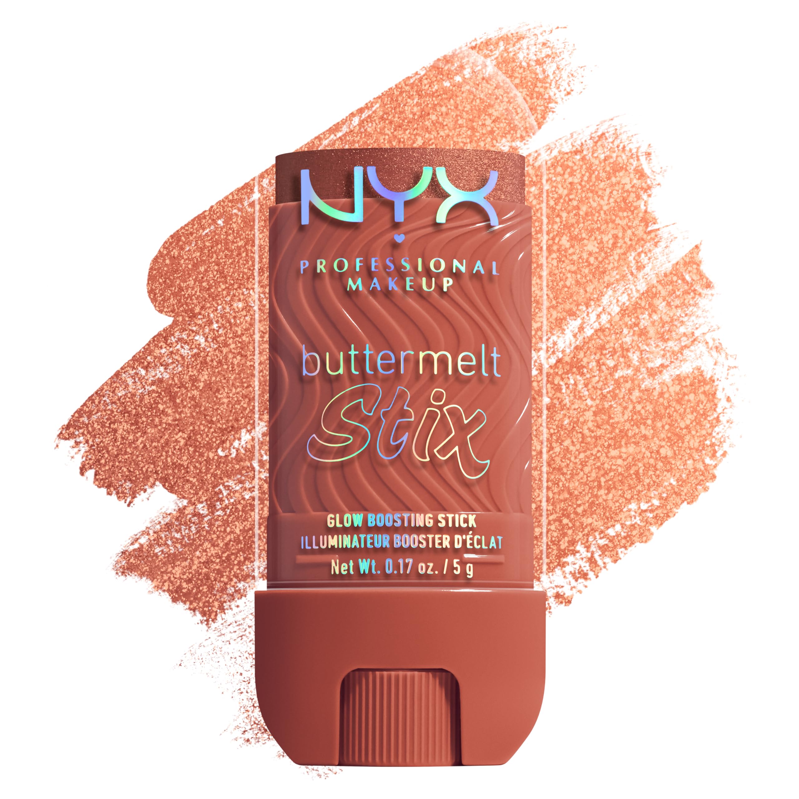 NYX Professional Makeup Buttermelt Stix, Glow Boosting Highlighter Stick mit Sheabutter & butterweicher Textur für natürlichen Glazed-Glow, wischfest & bis 8h Halt, Farbe: 13 Left On Melt