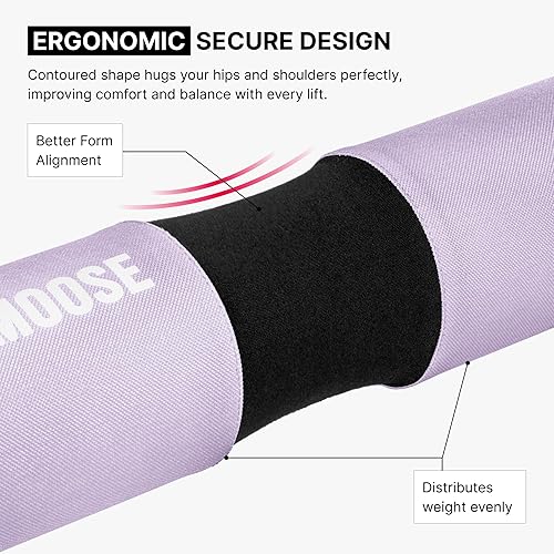 Vista 70 de DMoose Fitness Almohadilla de barra para empuje de cadera, sentadillas y estocadas, cojín de espuma gruesa antideslizante para soporte de cuello