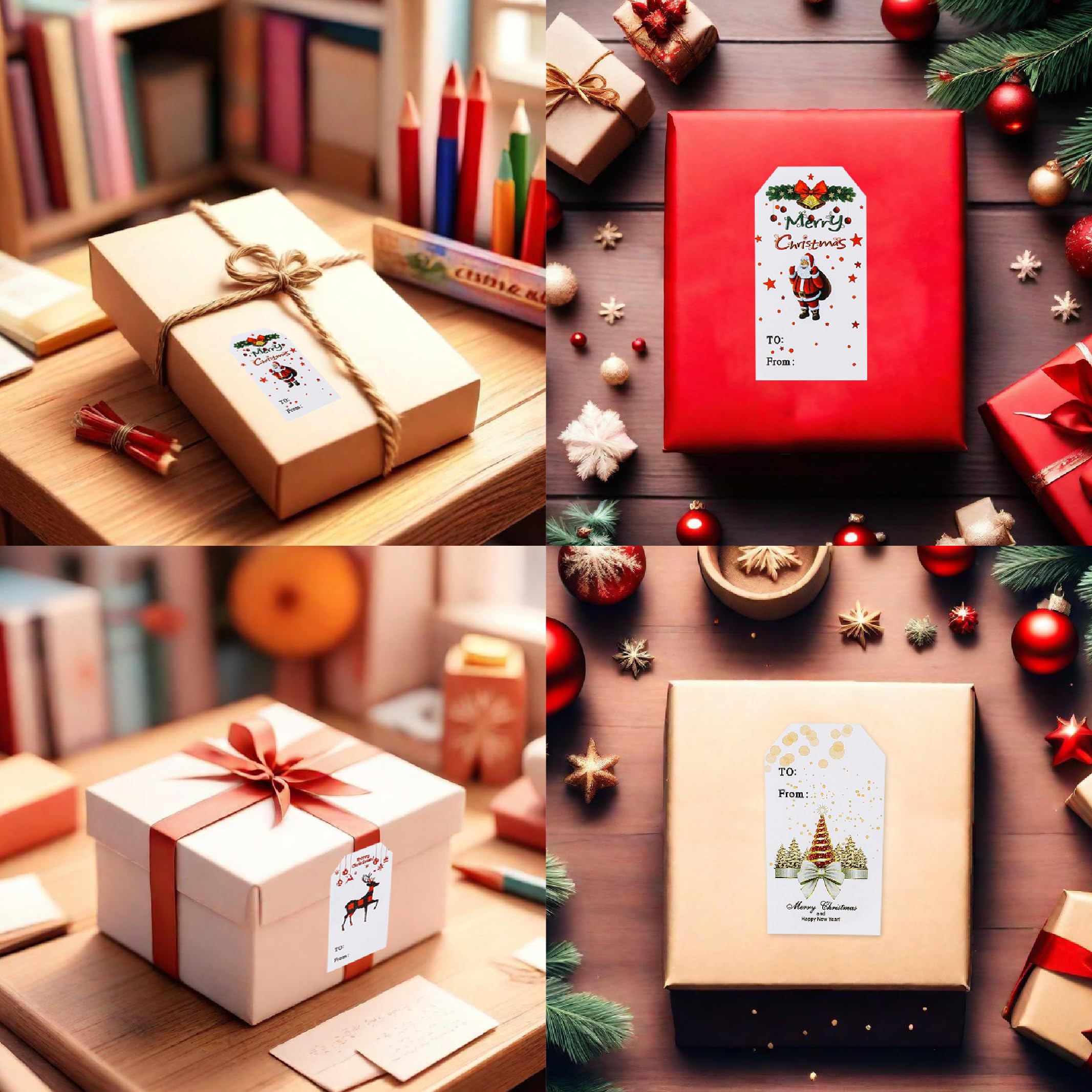 300 etiquetas de regalo de Navidad, etiquetas adhesivas con nombre para regalos de Navidad, etiquetas de regalo (pulgadas, 3 x 1.6)