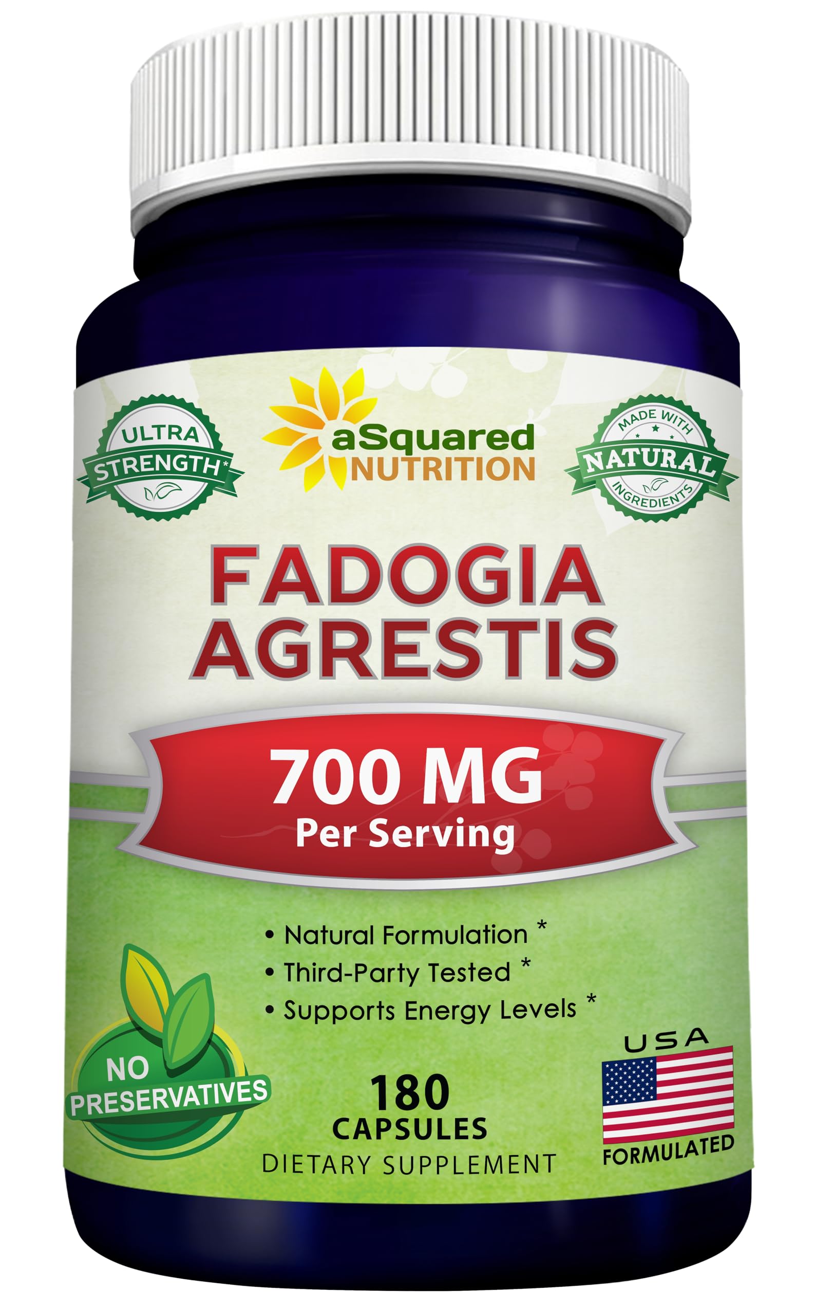 aSquared Nutrition Fadogia Agrestis Extract - 180 Capsules - 700mg per Serving - Fadogia Agrestis Supplement Powder Pills