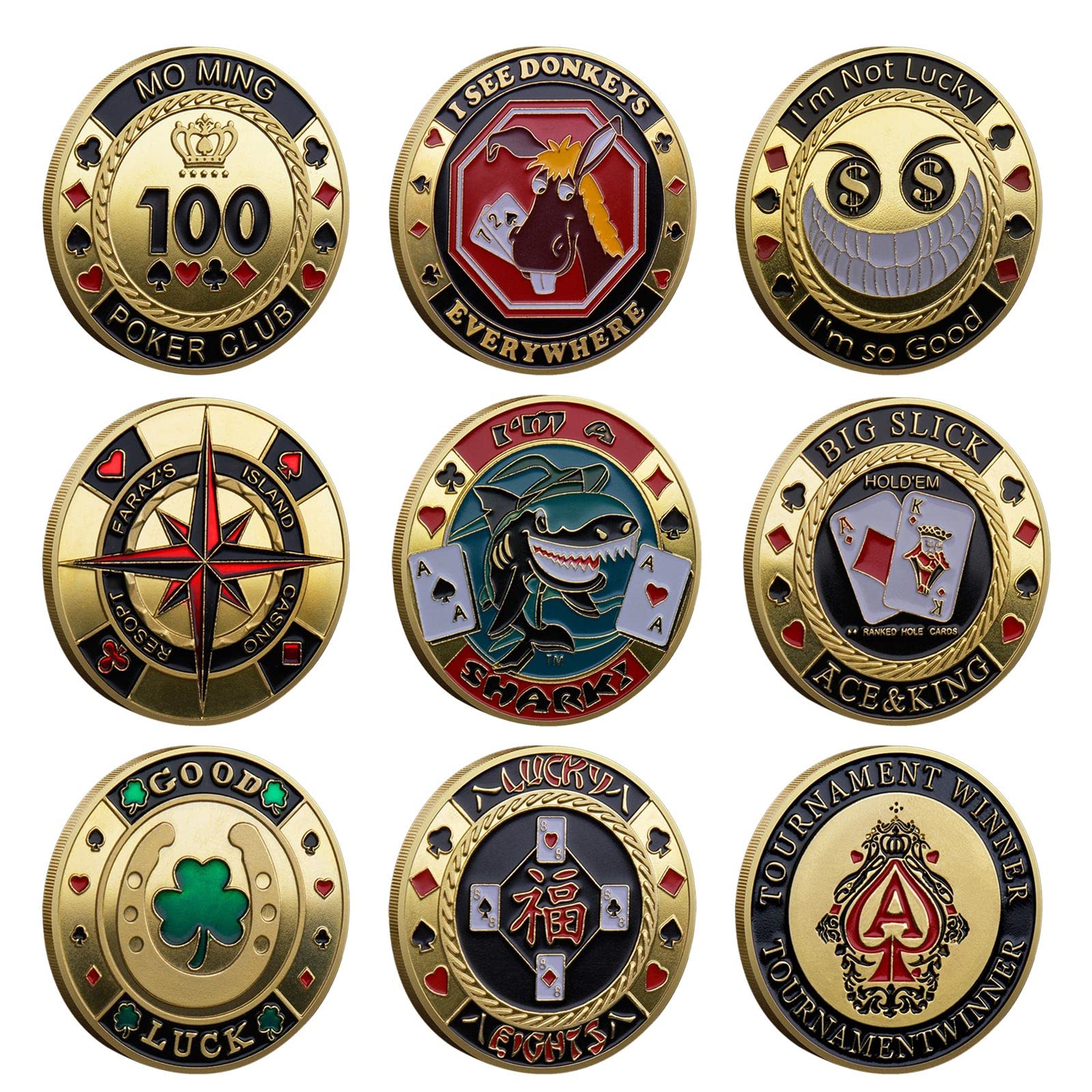 Jeton de poker en métal - Objets de collection - Jetons de jetons de jetons de casino - Cadeaux de collection - Jetons de poker