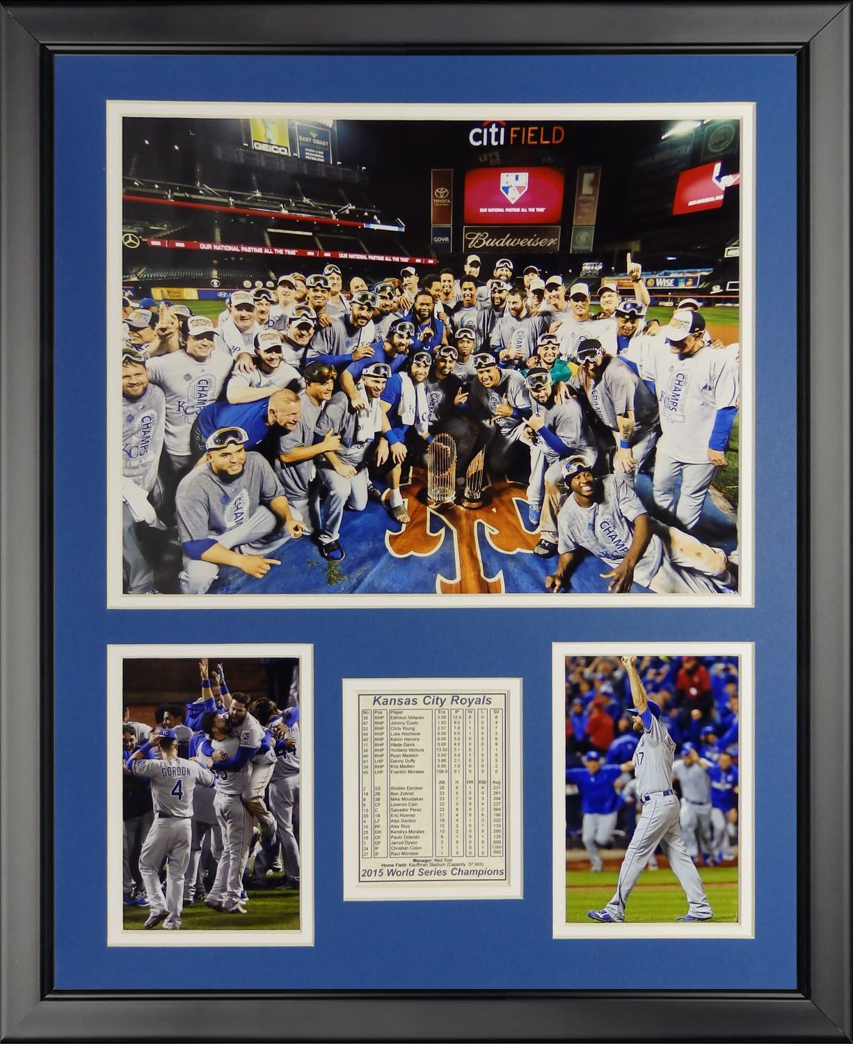 Legends Never Die MLB Kansas City Royals 2015 World Series Champions Mound Framed Photo Collage, 16" x 20", 20331U
