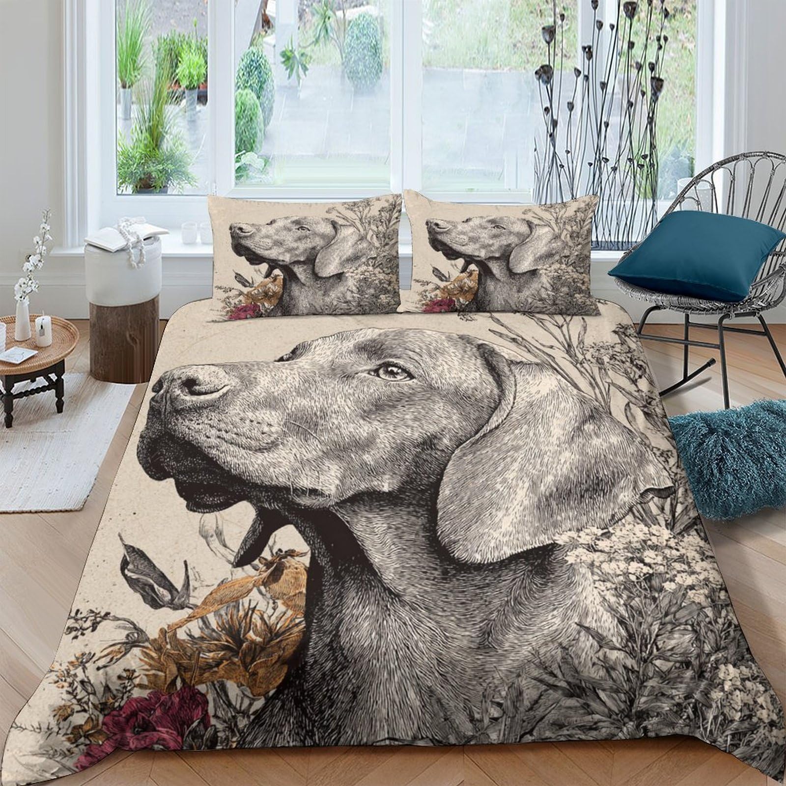 Ctjqhvkz Style-3 3D Printed Dog Sketch Fitted Sheet Microfiber Decorative Butterfly Pattern Bed Cover For Bedroom Dorm Mattress Protection Single（135X200cm）