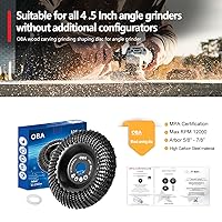 Vista 3 de Disco de Tallado de Madera OBA para Amoladora Angular de 4-1/2 Pulgadas, Rueda de Molienda para Dar Forma a la Madera con Árbol de 5/8