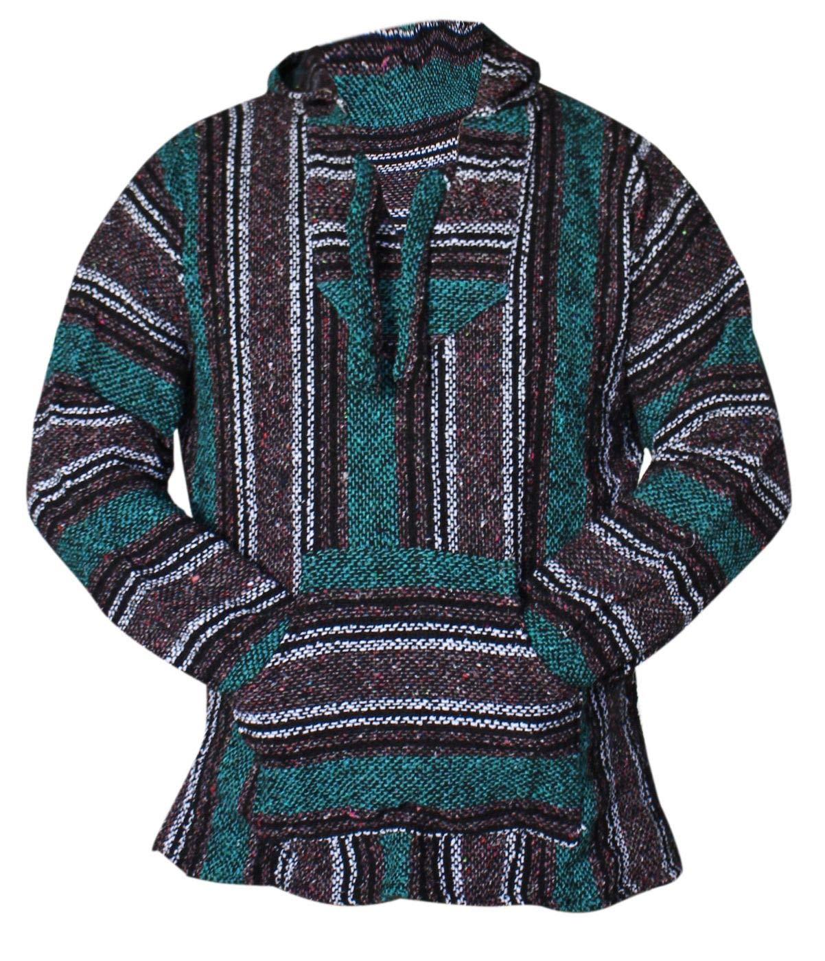 Baja DirectDel Mex Mexican Baja Hoodie Hippie Surf Poncho Sweater Sweatshirt Pullover Jerga