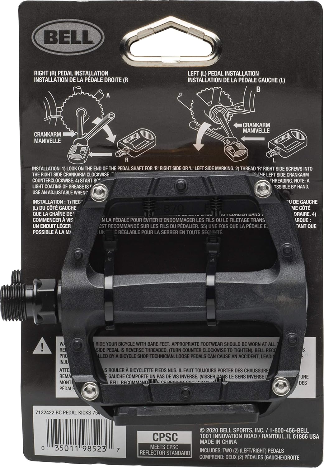 Bell Kicks 750 Anti-Skid Sport Bicycle Pedal Set