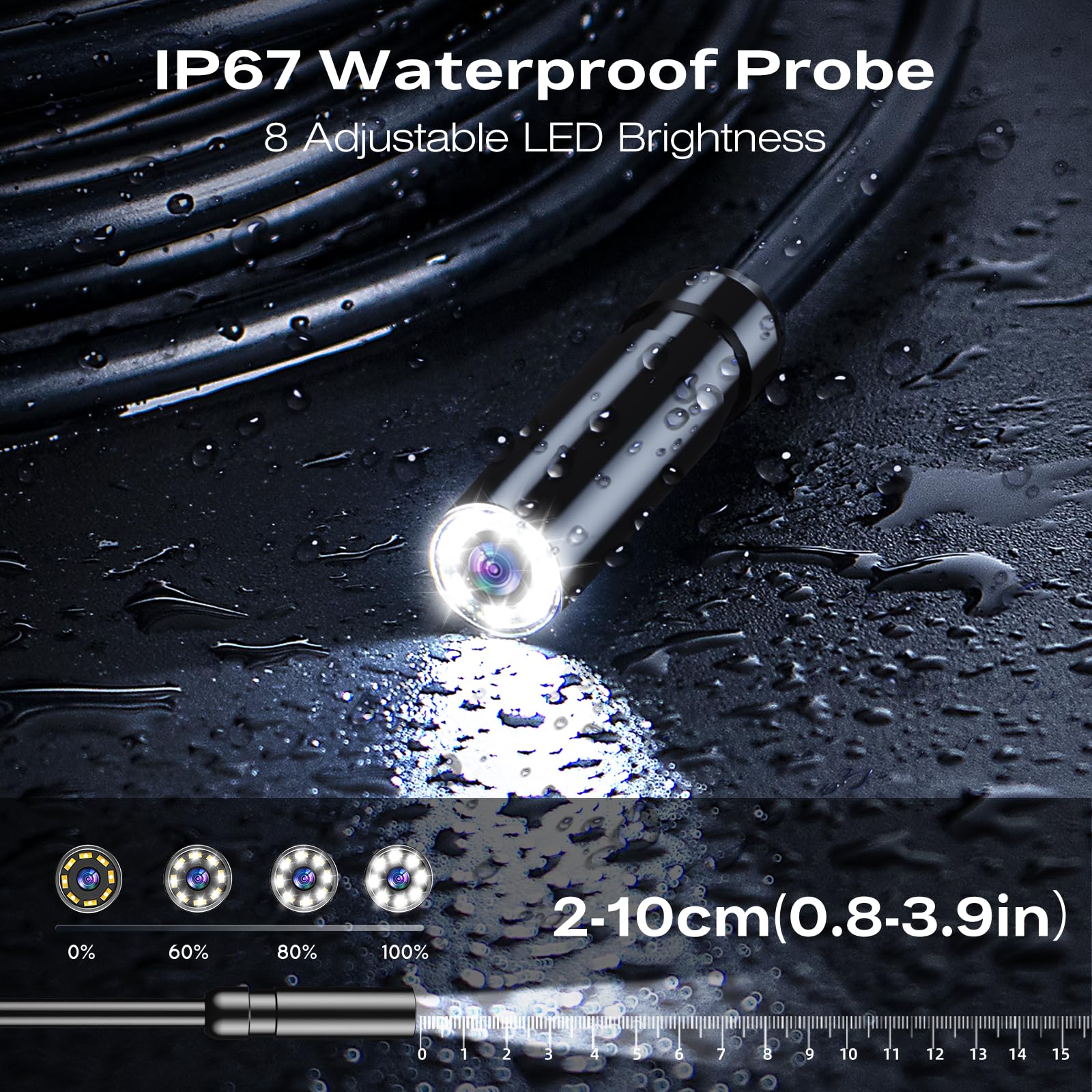 Endoscope Camera with Light, 1920P HD Borescope, 4.3" IPS Inspection Camera — Amazon image 5