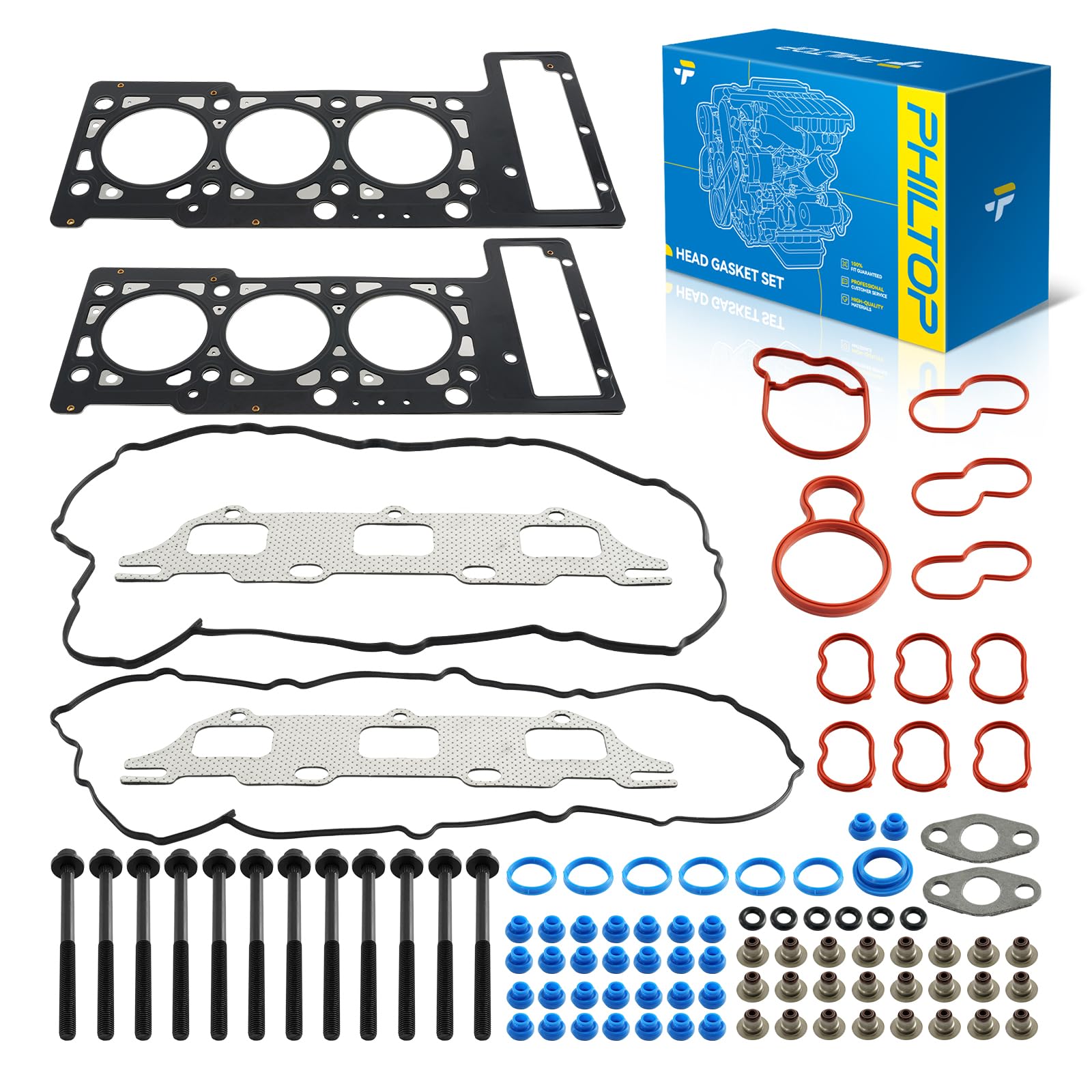 PHILTOP Engine Cylinder Head Gasket Kit for Chrysler Sebring 2001-2010 2.7L