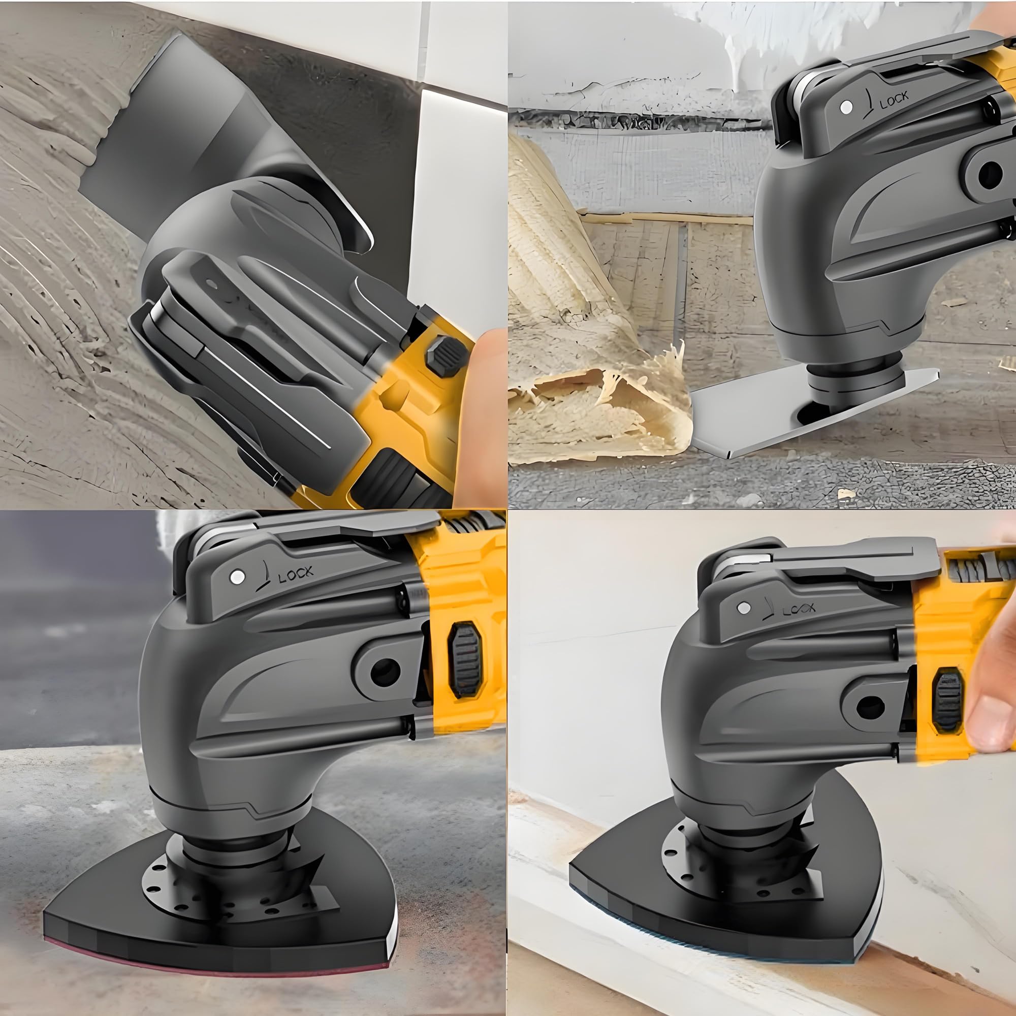 Strumento multifunzione oscillante adatto per batteria Dewalt da 20 V, 6 seghe oscillanti senza spazzole a velocità variabile, strumento oscillante senza fili con 21 accessori per levigatura da taglio