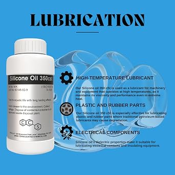 Silicone Oil 350 CST | Premium-Quality Lubricant for Industrial, Automotive, and Cosmetic Applications - 500mL (16 Fl Oz)