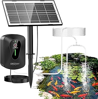 AMZtime Solar Sauerstoffpumpe für Gartenteich, Solar Teichbelüfter, Sauerstoffpumpe Oxygenator mit 2200 mAh Akku für Teich, Gartenteiche, Aquarium