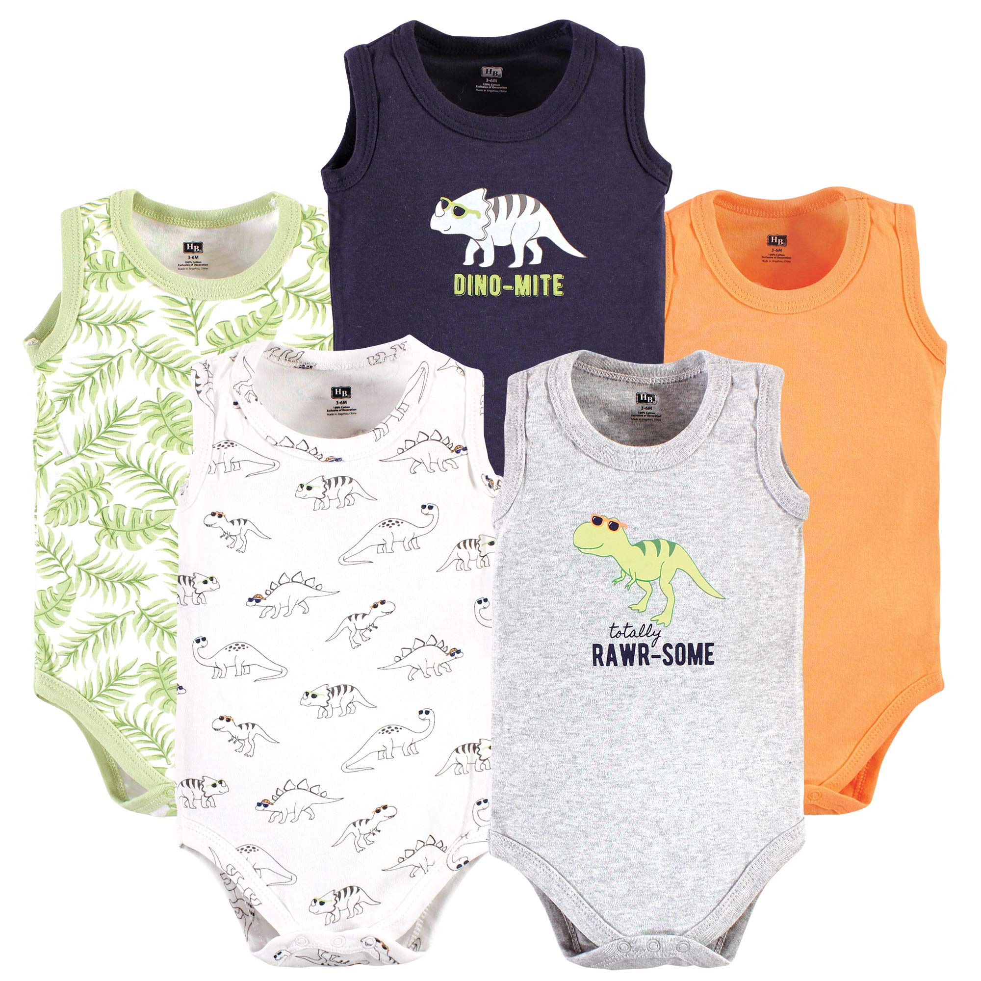 Hudson Baby Unisex Baby Cotton Sleeveless Bodysuits