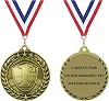 Express Medals Personalized 1st Place Gold Medal with Red White & Blue Neck Ribbon Award Trophy WAM9