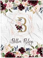 Vista 11 de MDPrints - Mantas de bebé personalizadas de princesa para niñas, mantas de bebé personalizadas con nombre, forro polar de felpa Minky (princesa rosa)