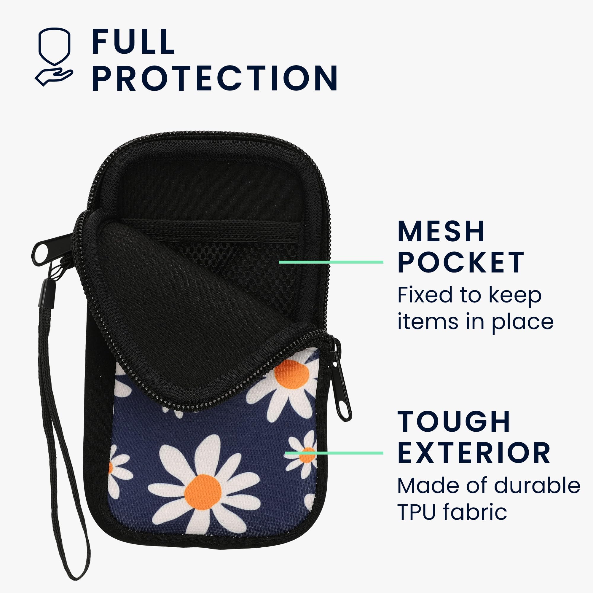 Custodia Neoprene Per Smartphone - Astuccio Con Zip, Protezione Antiurto, Bianco/Nero - Foto 10