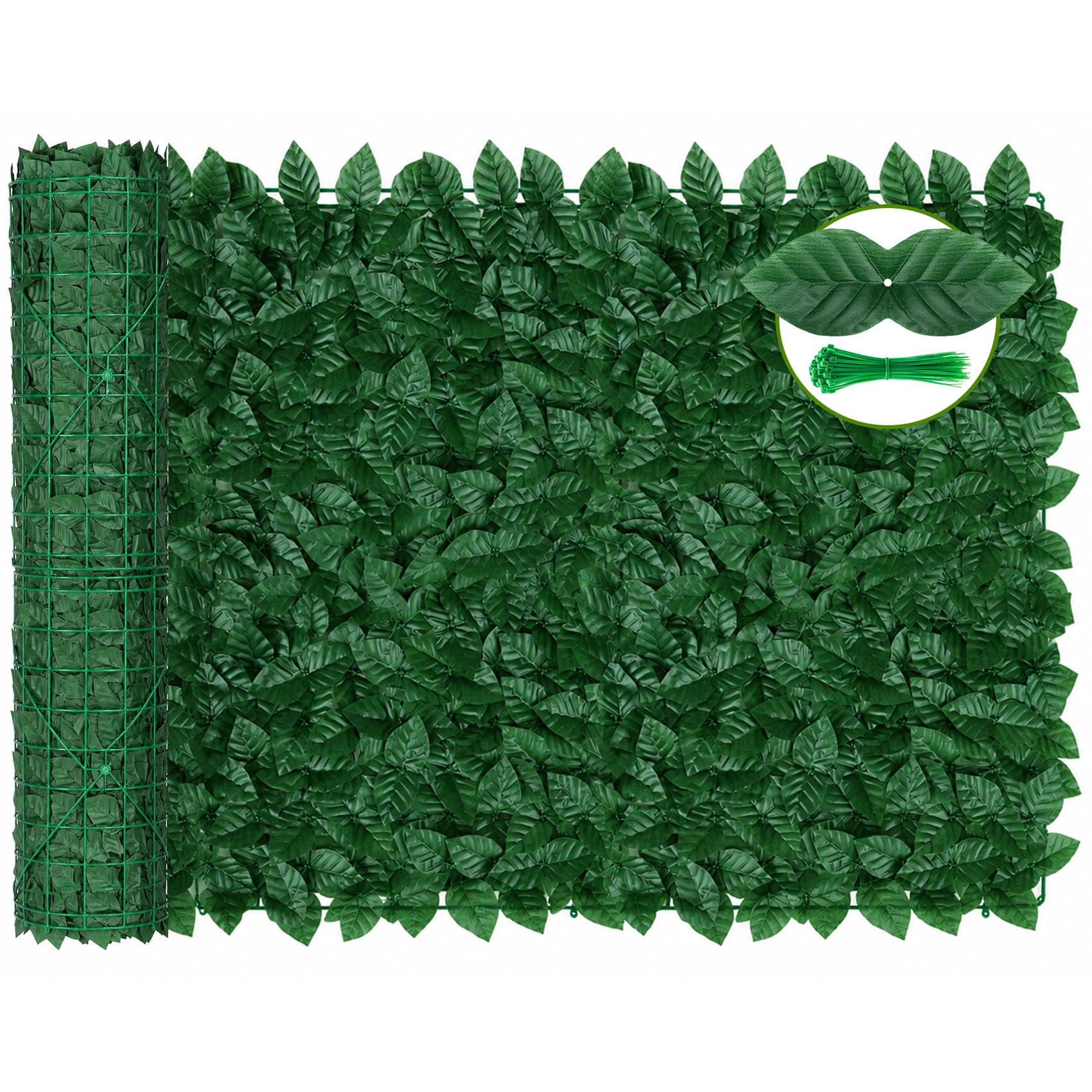 Photo 1 of QIAOKAIYAN Artificial Ivy Privacy Fence Screen, 240x40 inch Dense Leaves