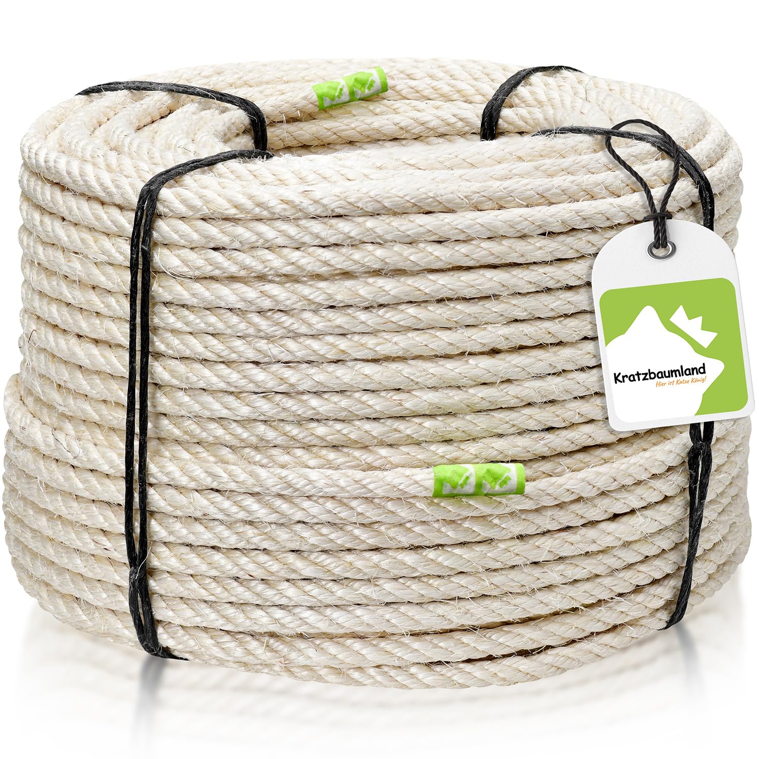 Kratzbaumland Premium-Sisalseil 12 mm, Natur-Sisalseil für Kratzbäume (versch. Längen) (100 Meter)