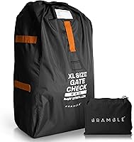 Vista 1 de Bramble Extra Large Gate Check Stroller Bag for Airplane - Stroller Storage Bag (Black, 47", 600D Oxford Waterproof) - Double Stroller Travel Bag