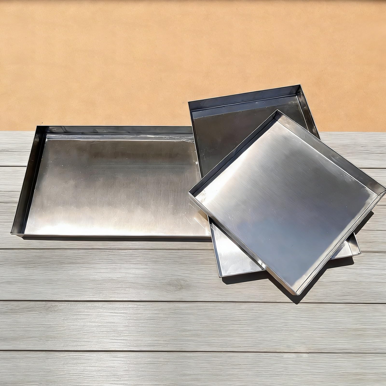 Konfigurowalna Taca ze Stali Nierdzewnej 304 w Pełni Spawana Pogrubiona Metalowa Miska do Jednostki HVAC Zbieranie Kropli Sprzęt do Konserwacji Klimatyzacji Taca Ociekowa(140x10cm(55x4in))