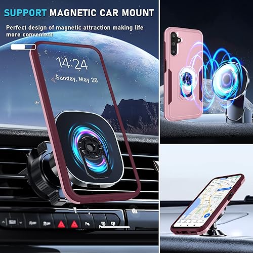 Miniatura 77 de Janmitta Funda compatible con Samsung Galaxy A14 5G con protector de pantalla + protector de lente de cámara, funda resistente de cuerpo completo