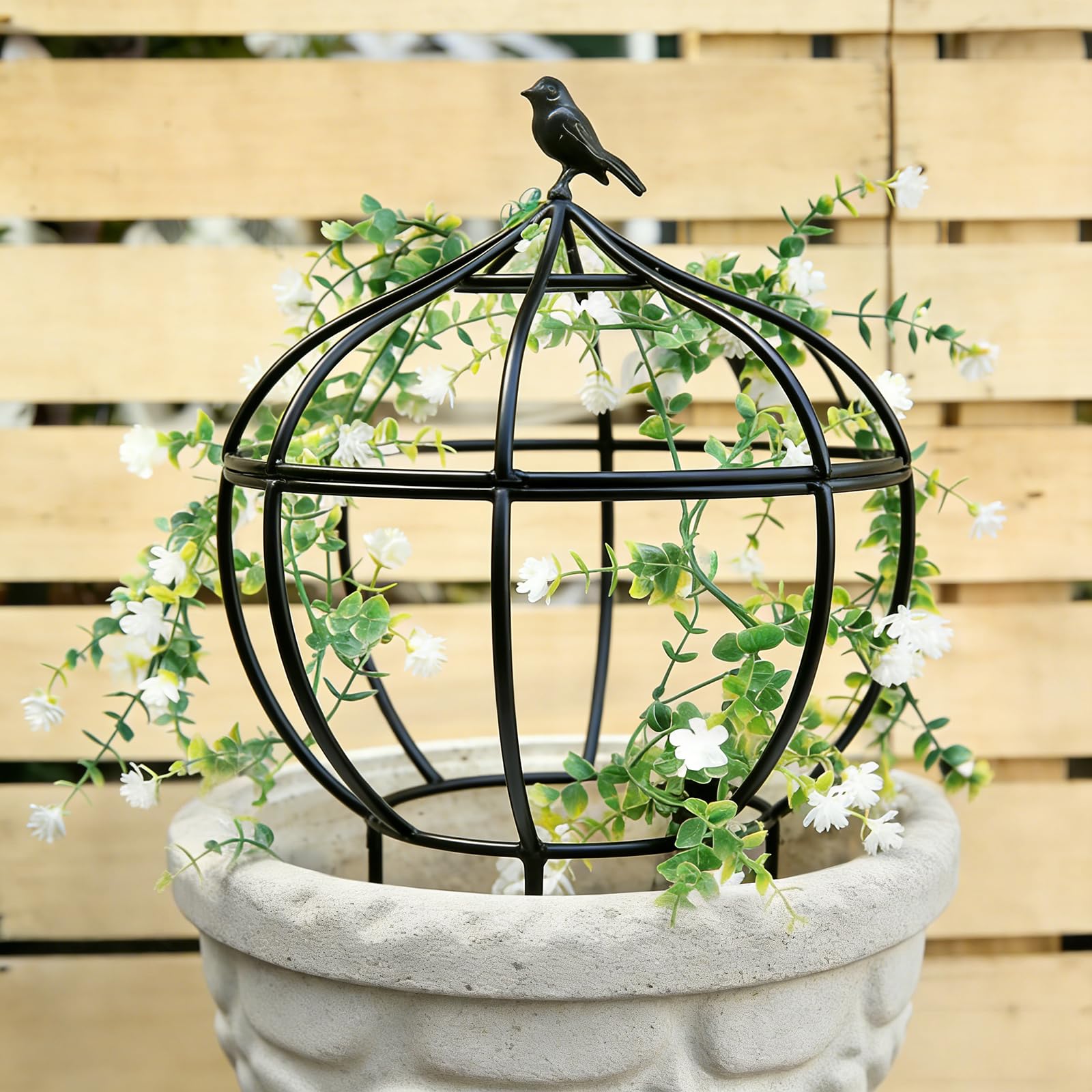 aboxoo 18 inch obelisk trellis with bird decoration