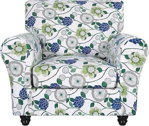 Miniatura 79 de SearchI Funda Elástica para Sofá con Estampado Fundas para Sofá, Patrón Floral Funda para Sillón de 2 Piezas con Funda de Cojín de Silla Separada,