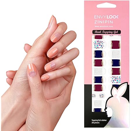 Amazon Envylookzinipin 長持ちするジェルネイルシール 貼るだけマニキュア ネイルストリップ ネイルラップ おしゃれデザイン Ka エンビールック Envylook ネイル道具 ケアツール 通販