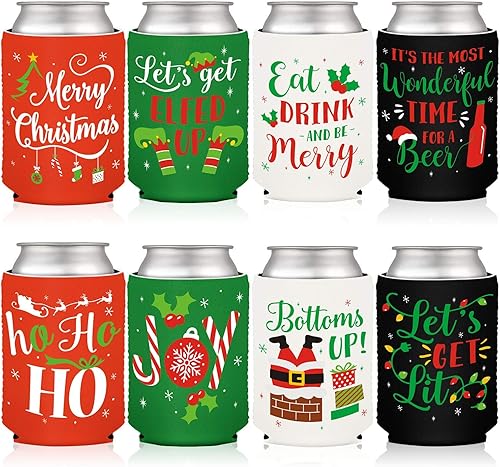 Fundas para latas de Navidad, fundas para latas de Navidad, para reuniones de Navidad, decoraciones de fiesta, ideas de regalo, suministros de