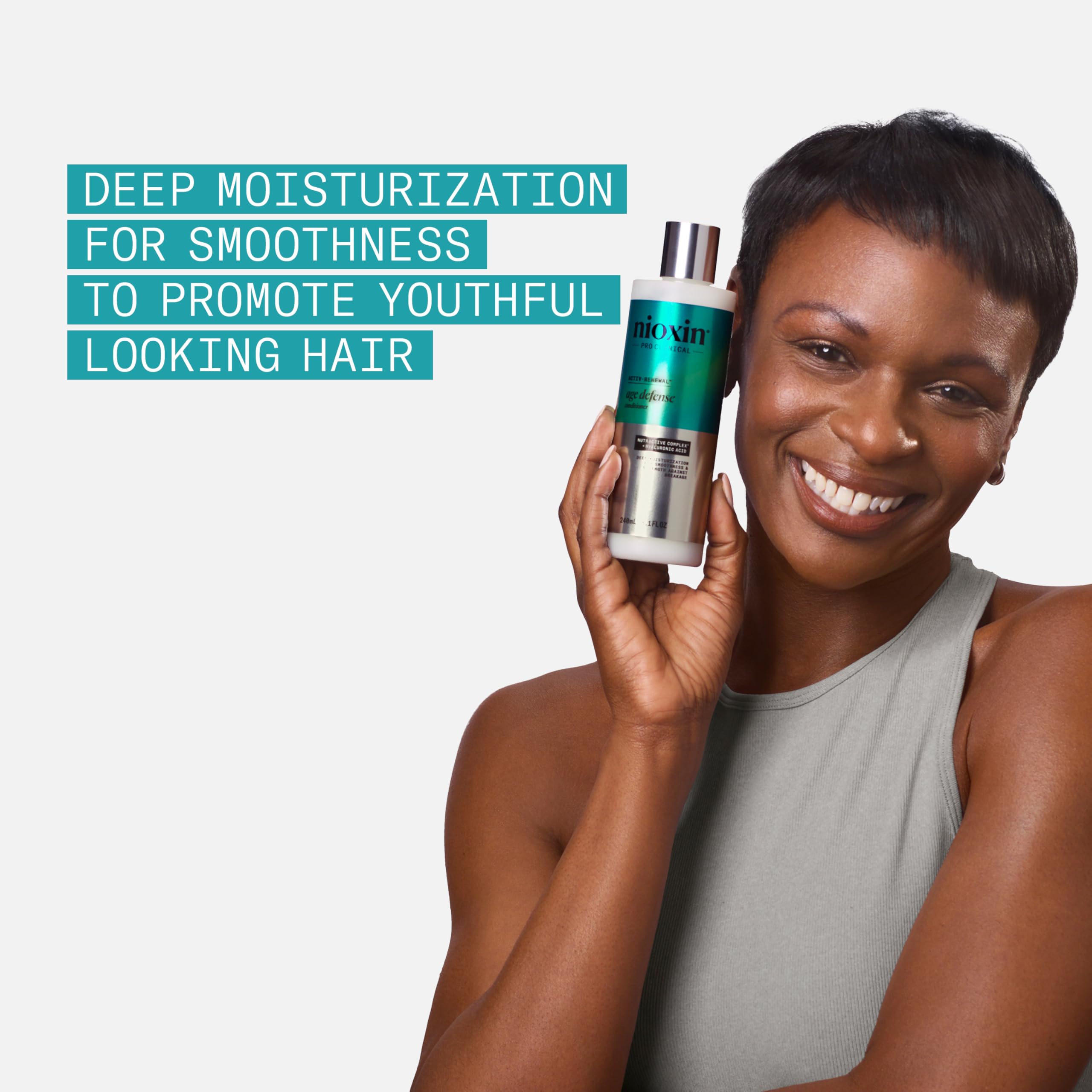 Nioxin Age Defense Conditioner for Aging Hair | Strengthening & Moisturizing Conditioner with Hyaluronic Acid | Against Breakage | Paraben, Sulfate & Silicone-Free | Daily Use