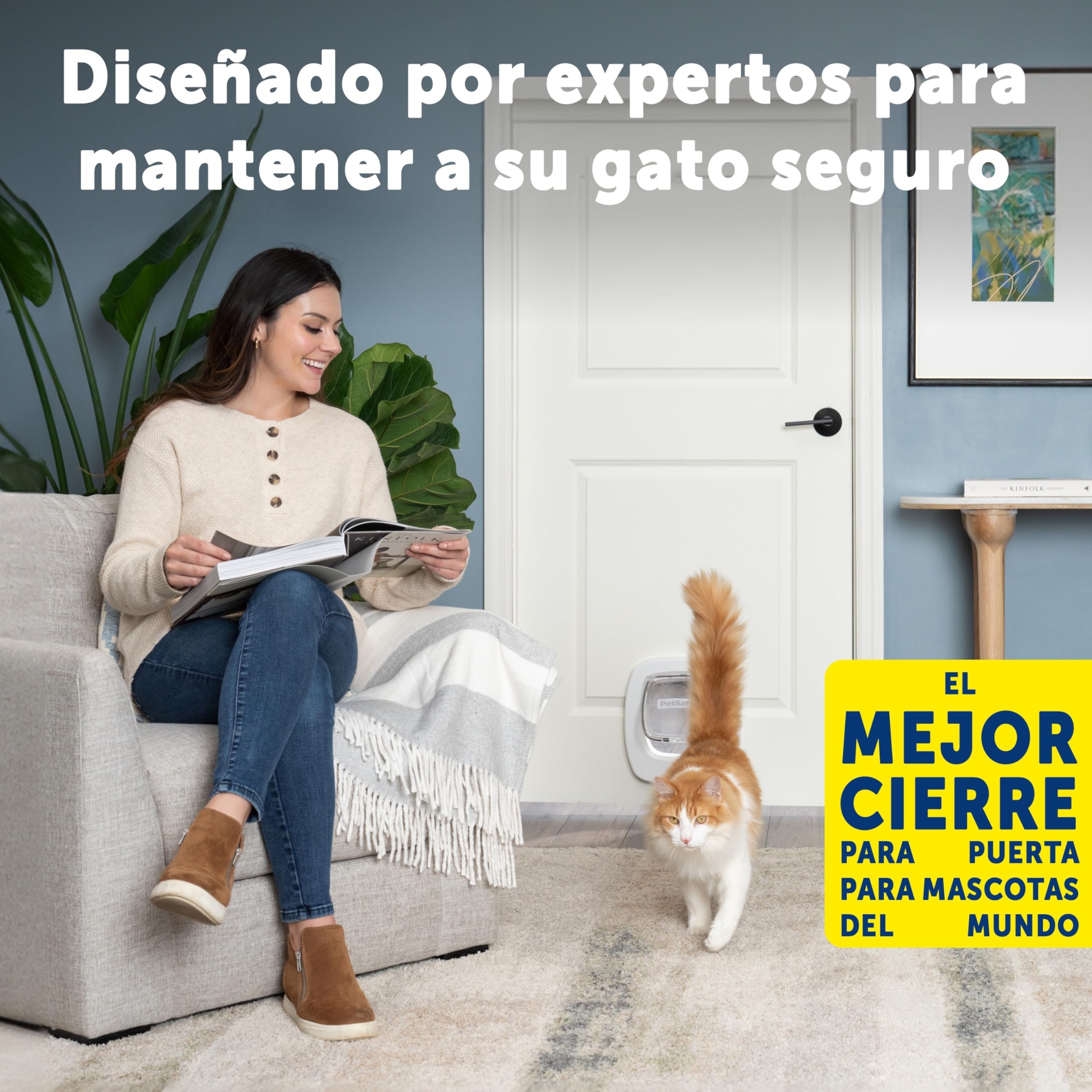 PetSafe Gatera con Microchip - Puerta para Mascotas Interior y Exterior - Bloqueo de 4 Modos y Cierre Suave - para Gatos y Perros Pequeños de hasta 11kg