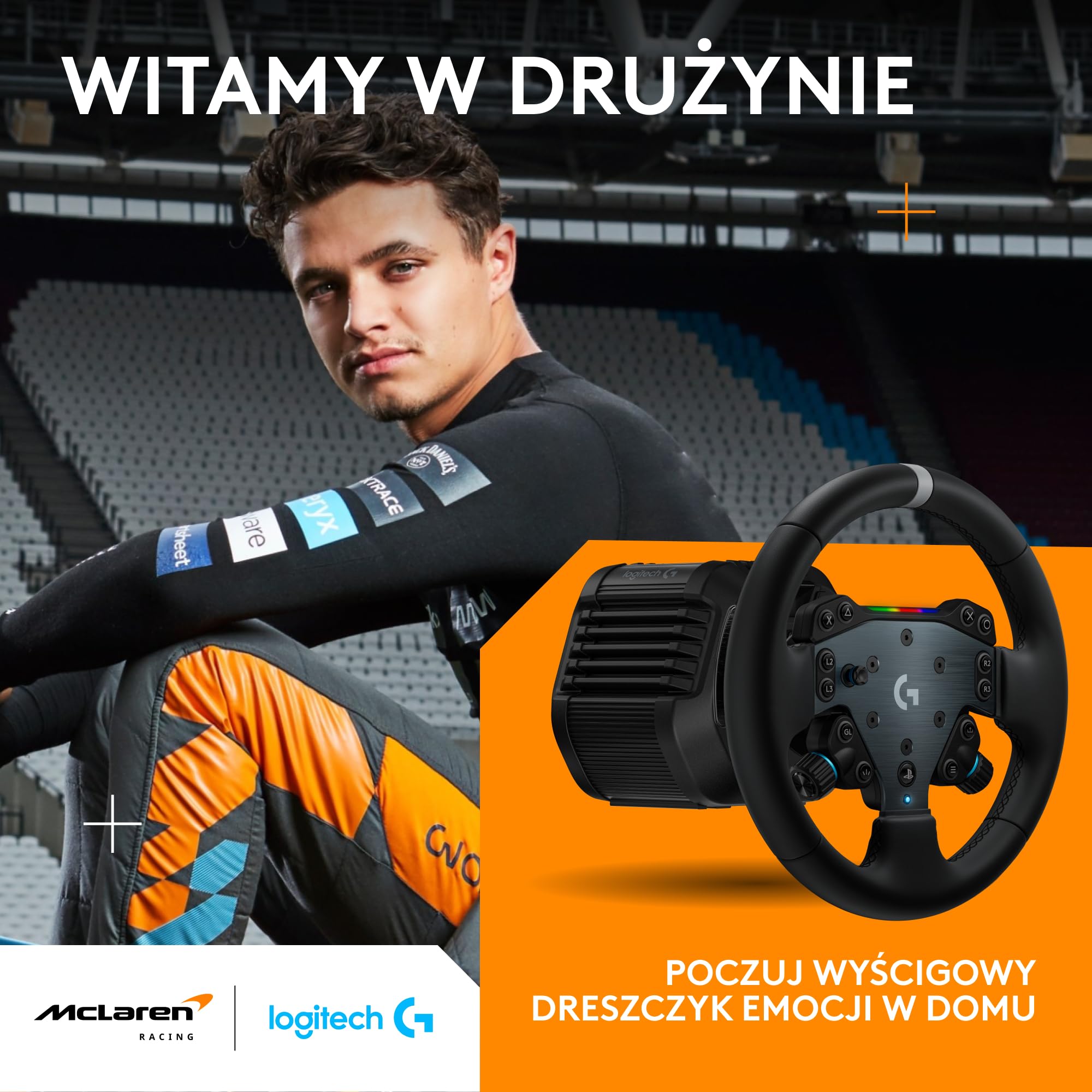 Logitech G RS50 System, 3-szt zestaw do symulatorów wyścigów | Podstawa RS50 z napędem bezpośrednim 8Nm, RS Wheel Hub z 13 przyciskami i kierownicą RS Track Wheel – PS5/PS4/PC - Czarny