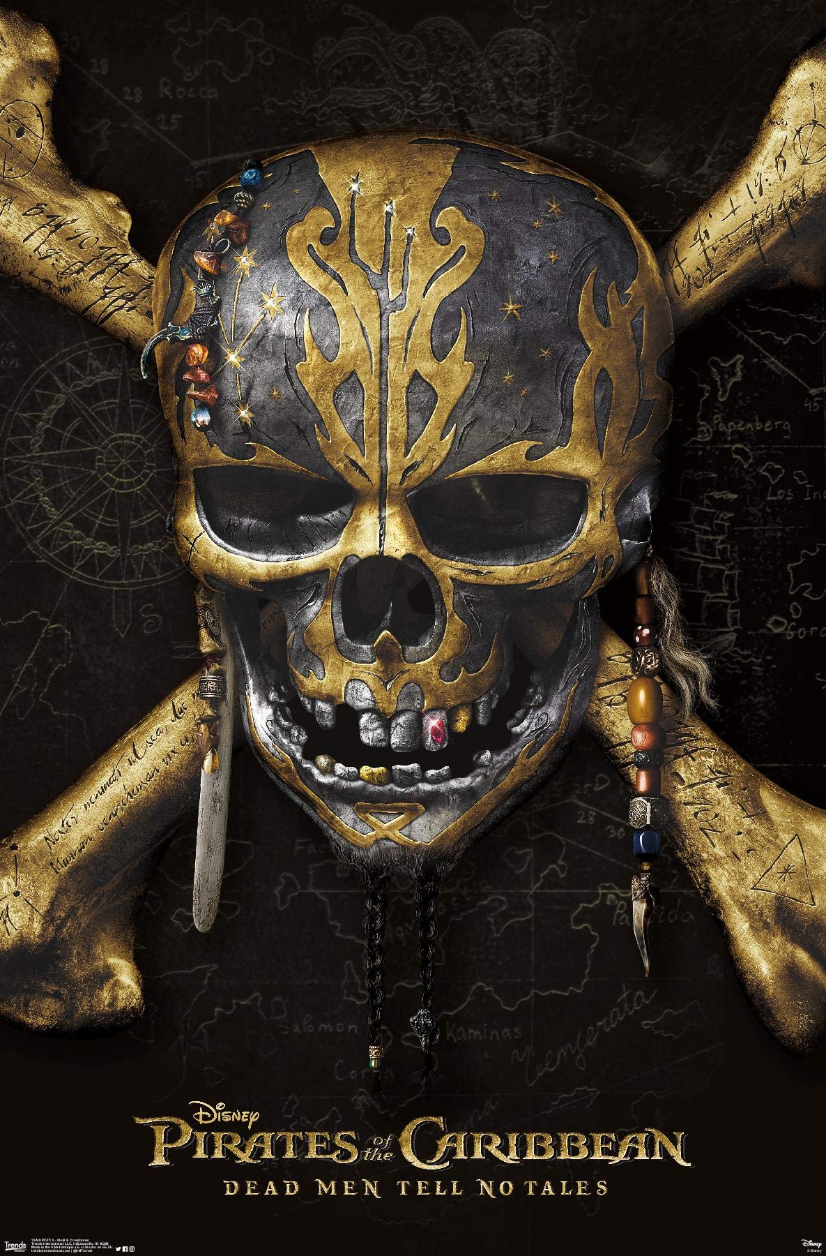 Trends International Disney Pirates: DMTNT - Skull And Crossbones Wall Poster, 22.375" x 34", Unframed Version