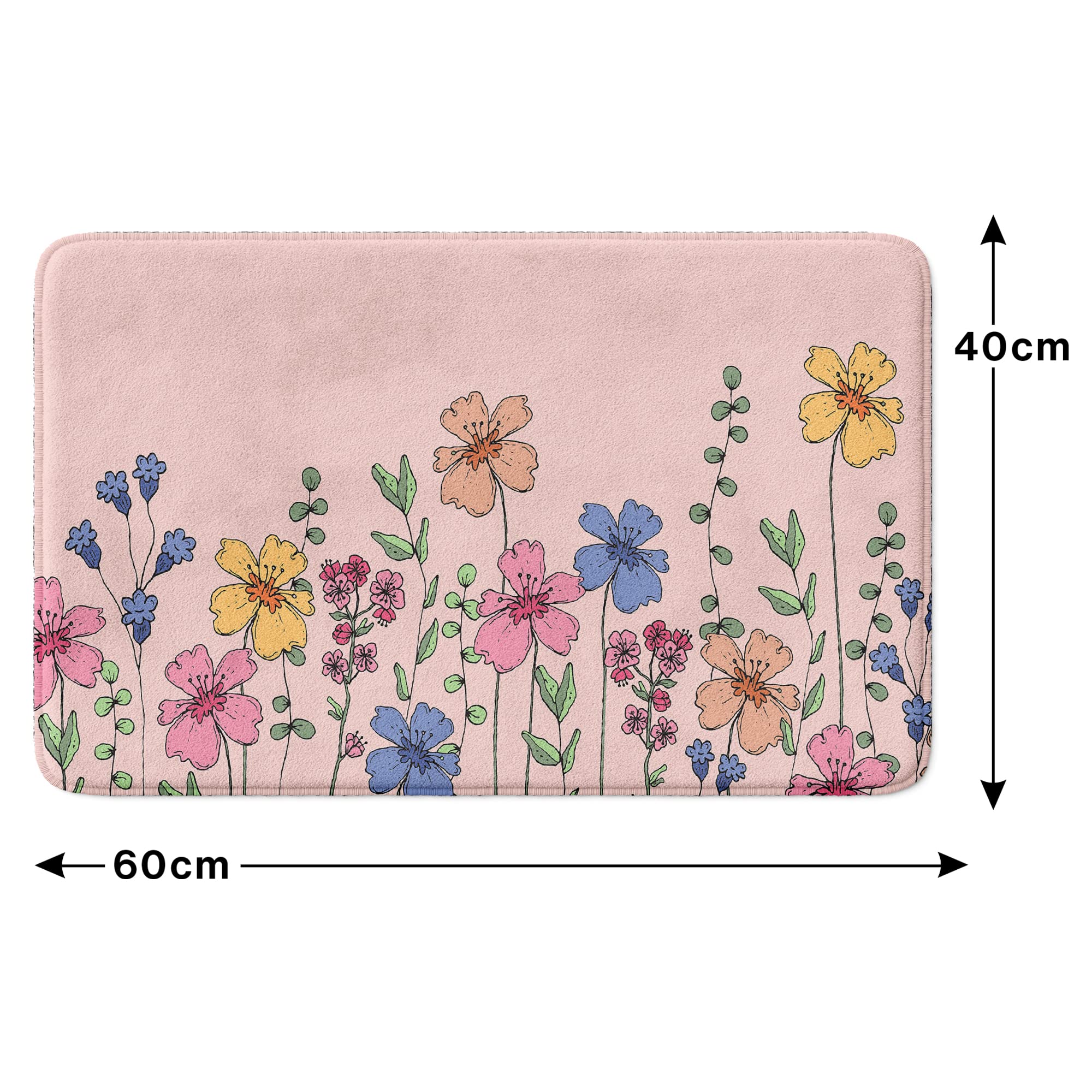 Sevimli Tasarımlı Mikrofiber 2'li Takım Banyo Paspası, Kaymaz Taban, Makinede Yıkanabilir (40x60_50x80)