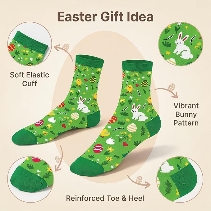 Calcetines de Conejito de Pascua para Mujer y Niña, Diseño Navideño miniatura 4