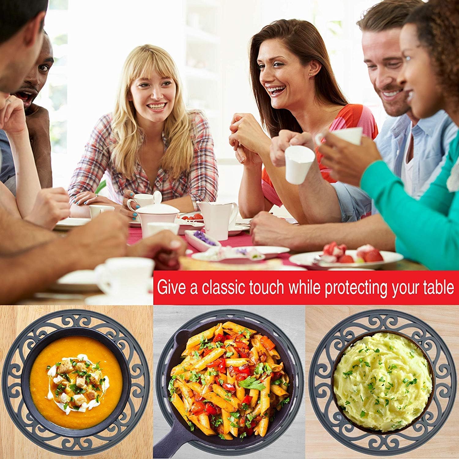 Best Cyber Deals 🔥 Silicone Trivet Set for Hot Dishes, Pots & Pans. These Modern Kitchen Hot Pads 'Hot Ironworks' Design Provides a Rustic Charm That Mimics Cast Iron Trivets (7.5 Round, Set of 3, Dark Gray) Black Friday - 70% OFF Silicone Trivet Set for Hot Dishes, Pots & Pans. These Modern Kitchen Hot Pads 'Hot Ironworks' Design Provides a Rustic Charm That Mimics Cast Iron Trivets (7.5 Round, Set of 3, Dark Gray)