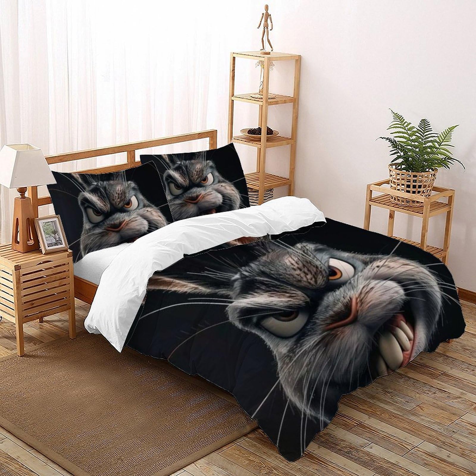 Housse de couette lapin imprimé 3D pour décorer la chambre de vos filles en format King size