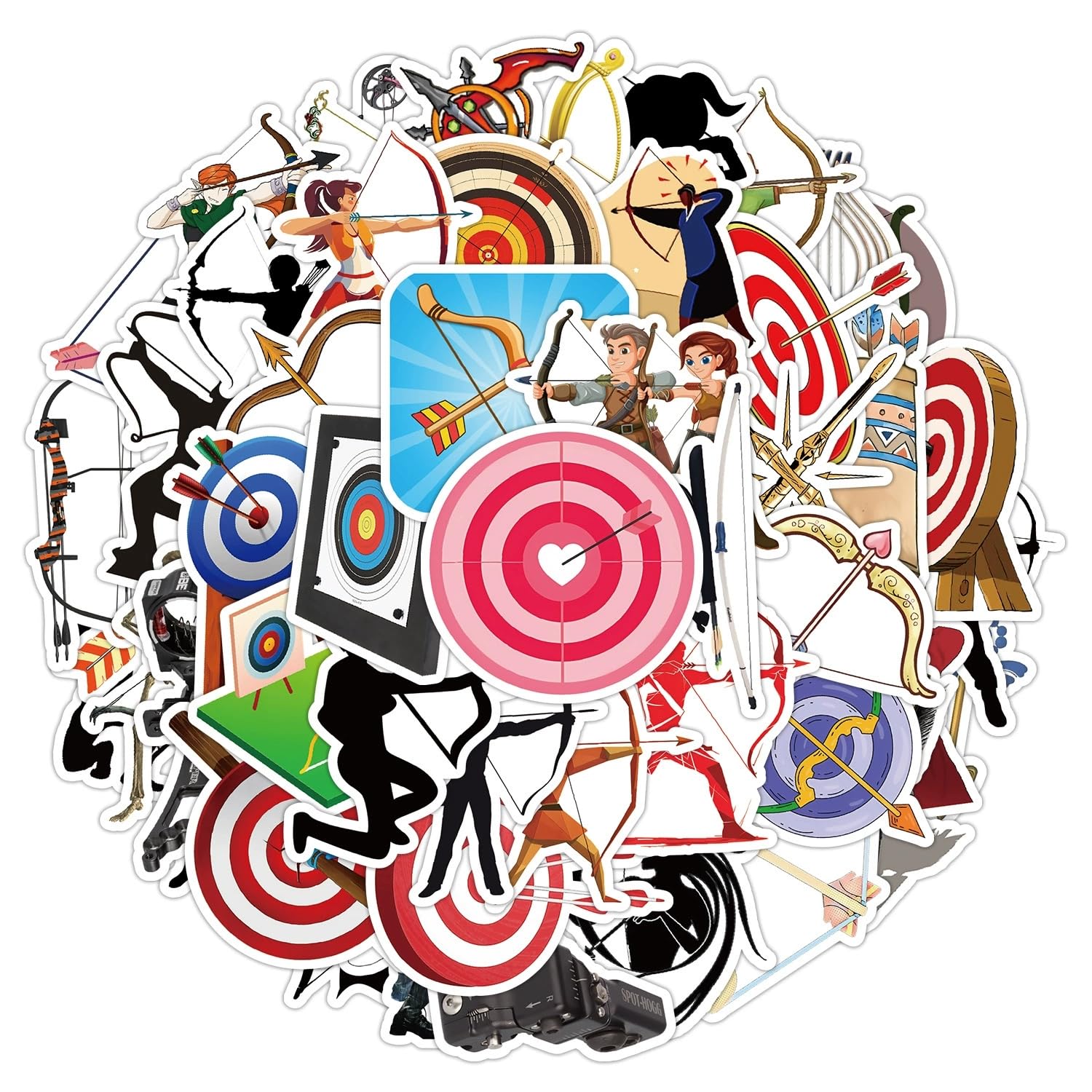 50 Pcs Shooting Sport Stickers Laptop Car Scrapbook Phone Skateboard Suitcase Luggage Bike Shooting Vinyl Waterproof Aesthetic Personalised Stickers for Teens Boys Girls Adults - Image 3