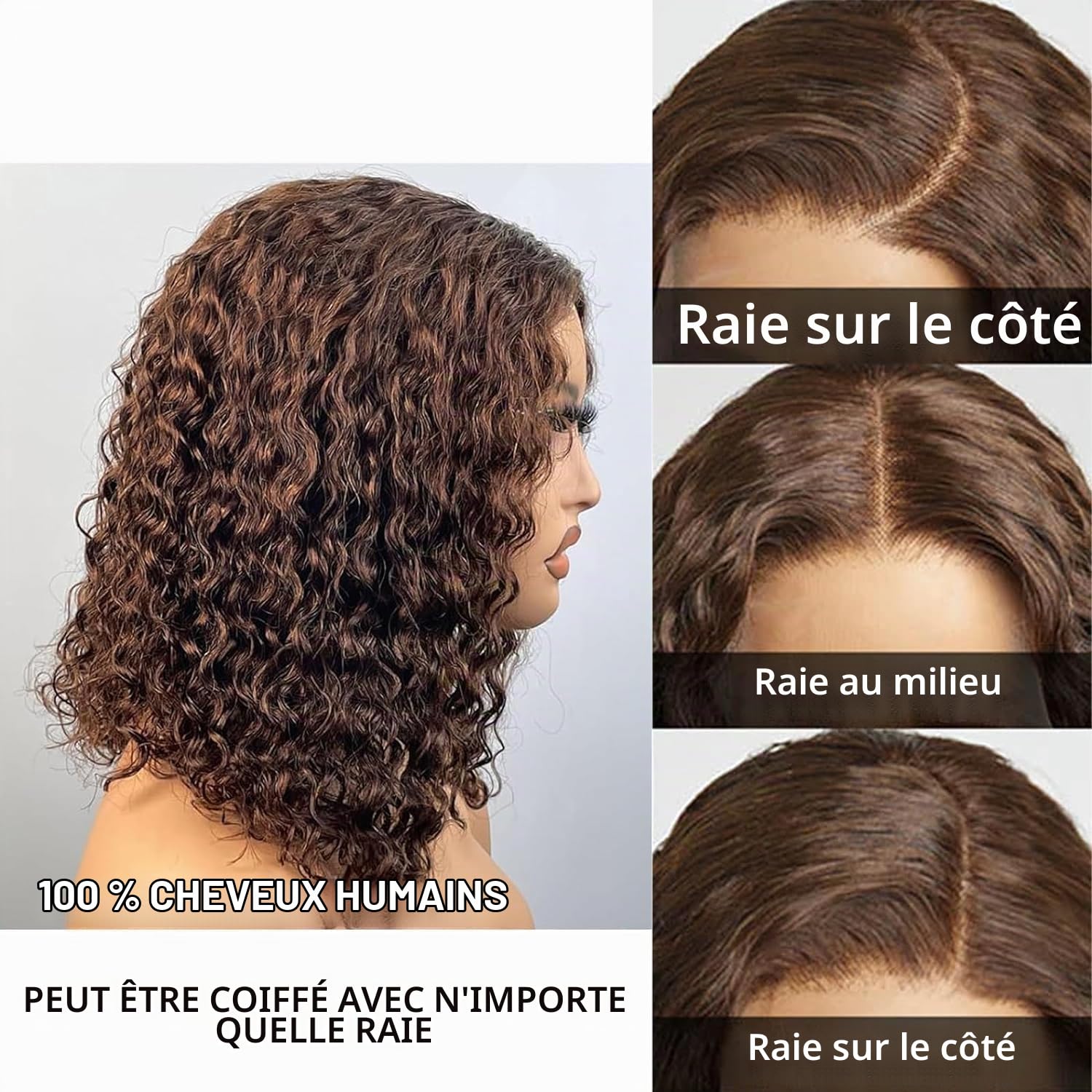 Deep Curly 13x4 Lace Bob Wig Human Hair Perruque Femme Bouclés 10 Pouces