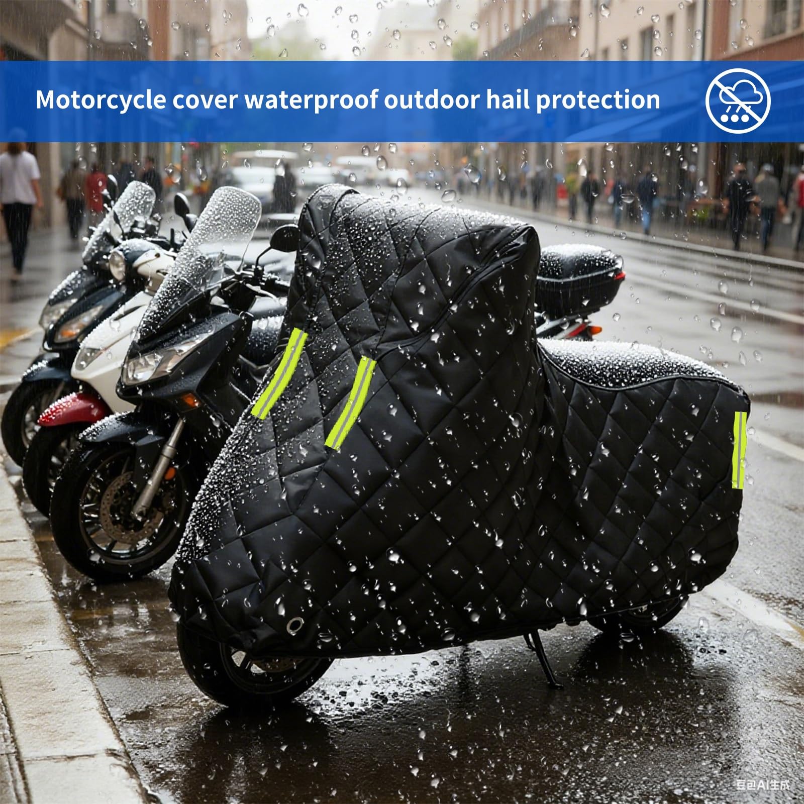 Motorrad Abdeckplane Wasserdicht für Can-Am Spyder RS-S | Verdickte Motorradplane Abdeckung Outdoor Hagelschutz Regen Sonne Staub UV Schutz Tearstop Motorradabdeckung mit Schlossloch